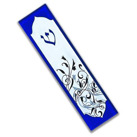 Blue Vines Mezuzah