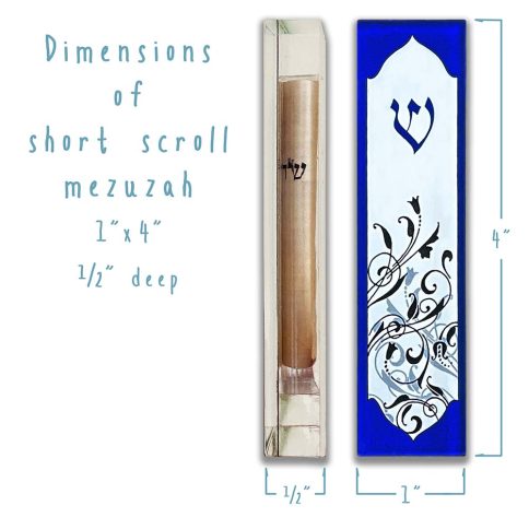 Blue Vines Mezuzah