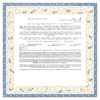 Mickie Caspi - Birds of Paradise Blue Ketubah Gender Neutral Ketubah Text