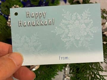 Hanukkah Hanging Gift Tags Snowflake