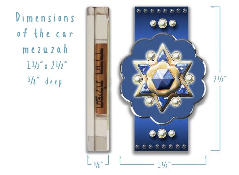 Blue Magen David Car Mezuzah