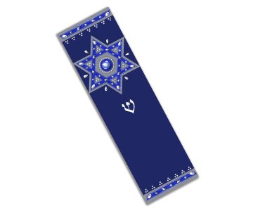 Royal Blue Star Car Mezuzah