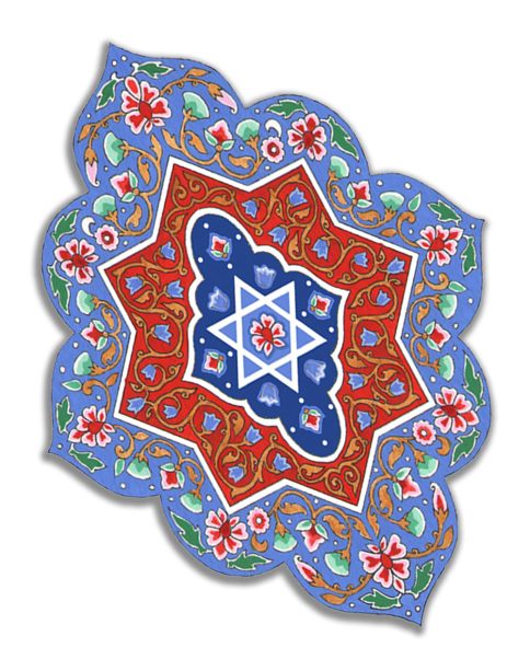 Blue Arabesque Car Mezuzah