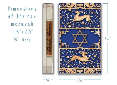 Blue Gazelle Car Mezuzah