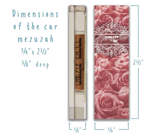 Roses Car Mezuzah