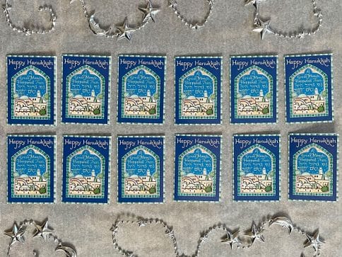 hk66 hanukkah jerusalem mini cards gift tags by Mickie Caspi