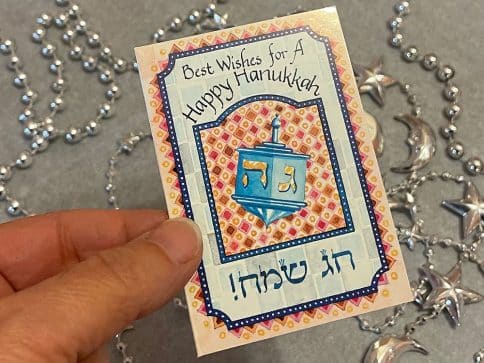 hk67 hanukkah dreidel mini cards gift tags by Mickie Caspi