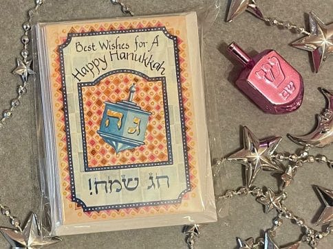 hk67 hanukkah dreidel mini cards gift tags by Mickie Caspi