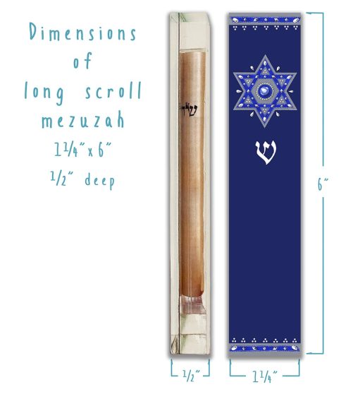 Royal Blue Star Mezuzah