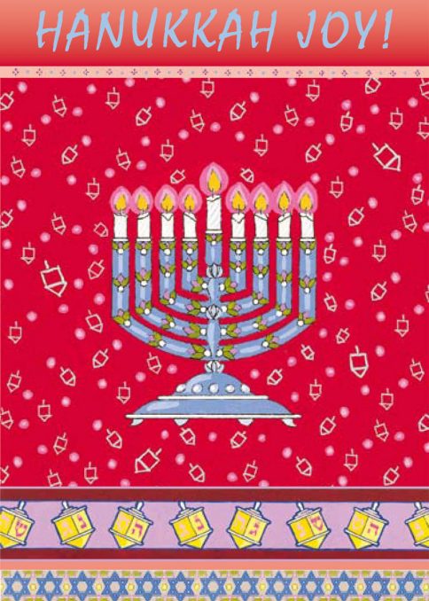 Dreidels Menorah Hanukkah Cards Package by Mickie Caspi