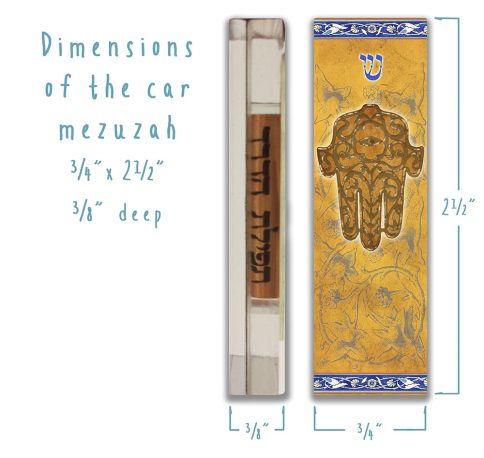 Ochre Hamsa Car Mezuzah