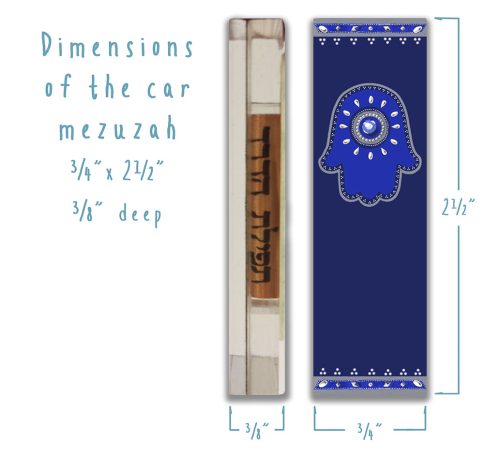 Royal Blue Hamsa Car Mezuzah