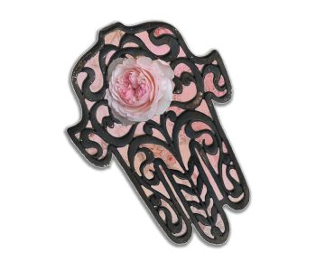 Rose Hamsa Car Mezuzah