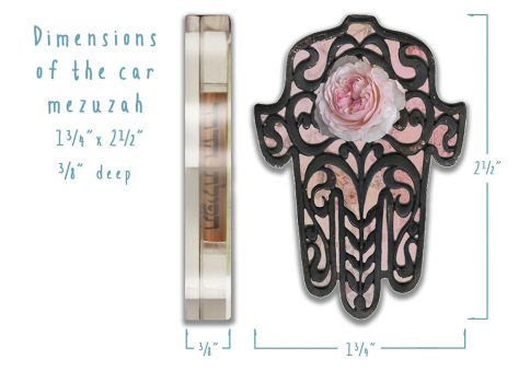 Rose Hamsa Car Mezuzah