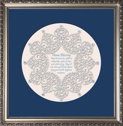 Jewish Home Blessing Framed Art Print by Mickie Caspi