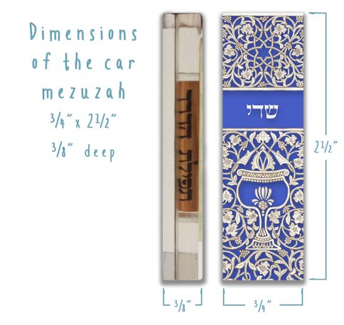 Blue Goblet Car Mezuzah