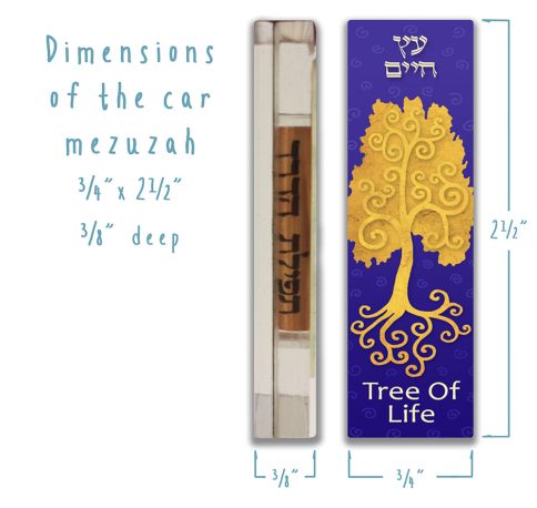 Gold Tree of Life Car Mezuzah