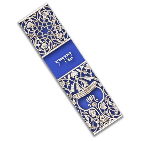 Blue Goblet Mezuzah