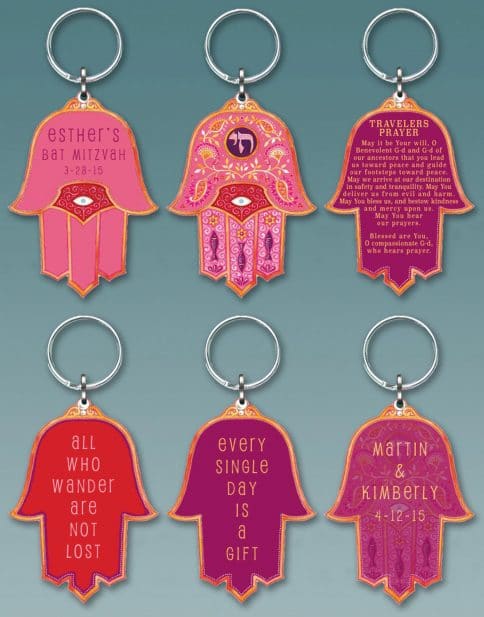 Red Hamsa KC131 Custom Keychain Party Favors by Mickie Caspi