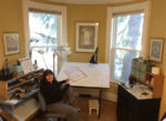 Mickie Caspi Working in her Studio