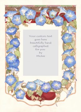 Morning Glories Original Ketubah by Mickie Caspi