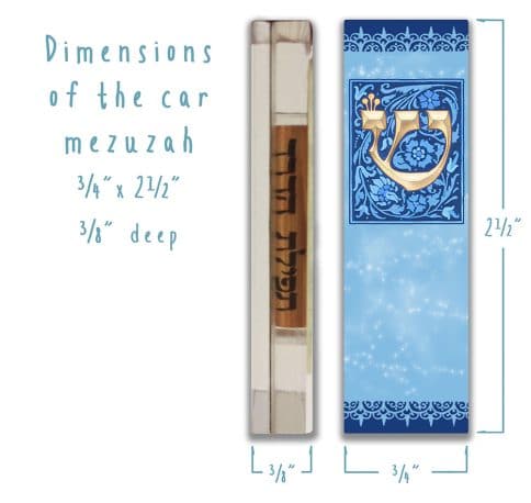 Sky Blue Car Mezuzah