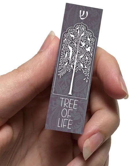 Grey Tree Car Mezuzah