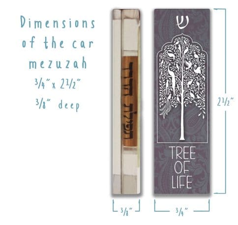 Grey Tree Car Mezuzah