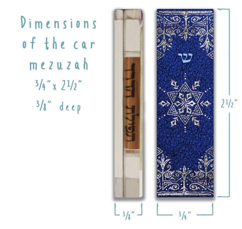 Blue Star Car Mezuzah