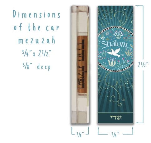 Shalom Aquamarine Car Mezuzah