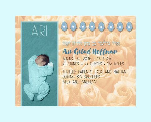 Baby Boy Bed of Roses Yellow Baby Wall Art G-BB-14c by Mickie Caspi