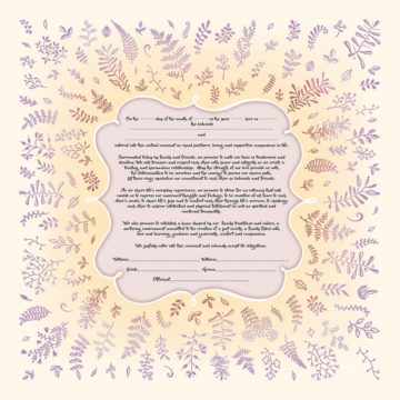 GK-19a ANTIQUE Natural Love Giclee Ketubah