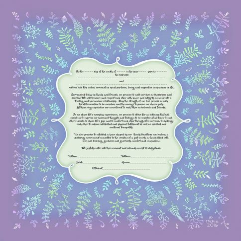 GK-19d LAVENDER Natural Love Giclee Ketubah - LAVENDER