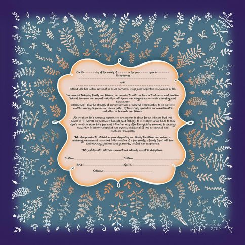 GK-19e BLUES Natural Love Giclee Ketubah