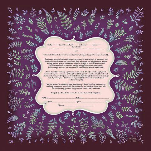 GK-19h WINE Natural Love Giclee Ketubah