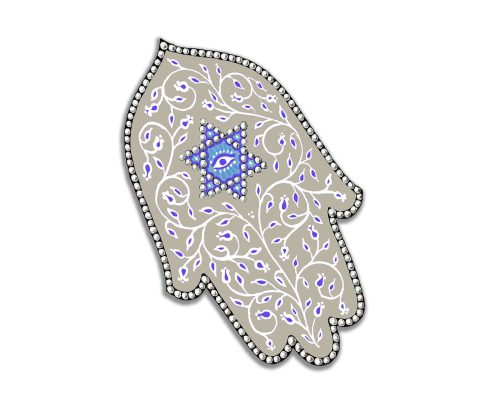 Gray Hamsa Car Mezuzah Travelers Prayer