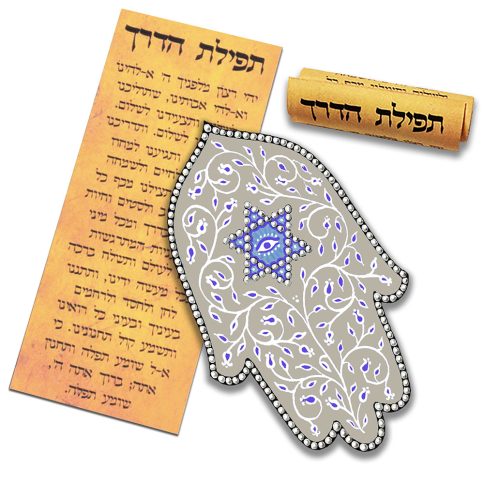 Gray Hamsa Car Mezuzah Travelers Prayer