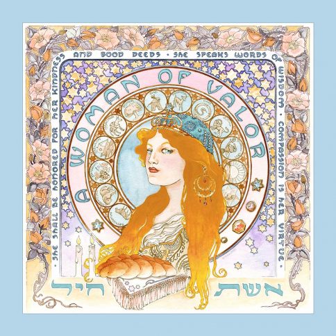 Eshet Chayil Art Nouveau Wall Art BLOND BLUE