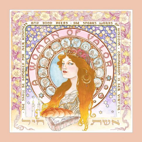 Eshet Chayil Art Nouveau Wall Art BLOND PINK