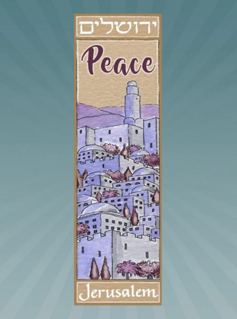 CM189 Jerusalem Peace Car Mezuzah by Mickie Caspi