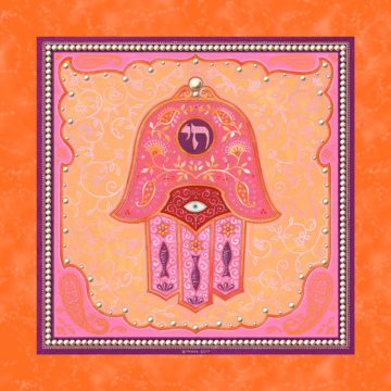 GA-3a Hamsa Wall Art ORANGE