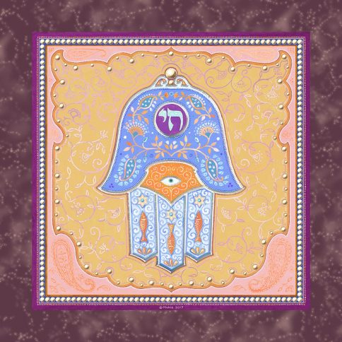 GA-3b Hamsa Wall Art YELLOW