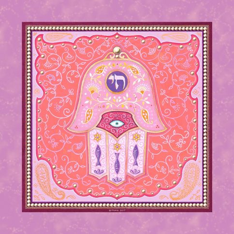 GA-3c Hamsa Wall Art PINK