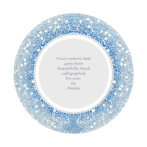 Blue Silhouette Original Ketubah by Mickie Caspi