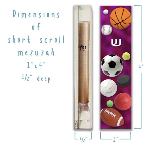 Purple Sports Mezuzah