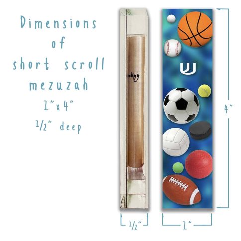 Blue Sports Mezuzah