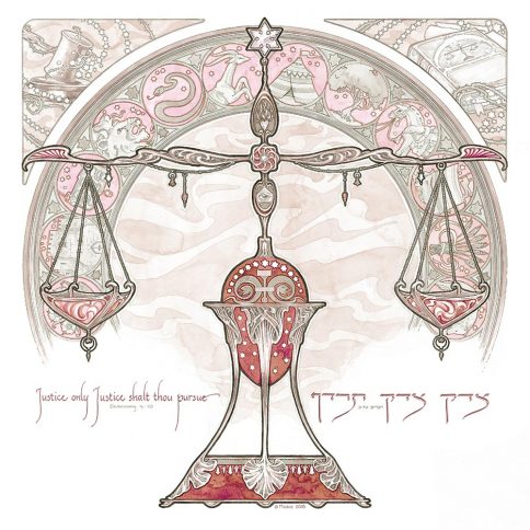 Lawyers Creed Nouveau Art Professions Gift by Mickie Caspi MERLOT