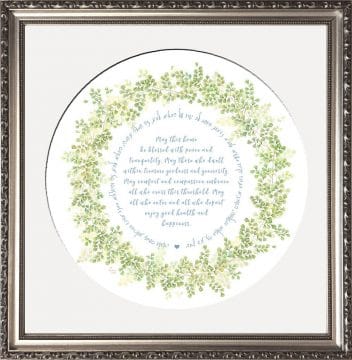 Jewish Home Blessing Garland Framed Art Print by Mickie Caspi