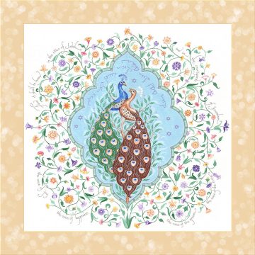 Peacocks Love Fine Art Print Wall Art GOLD