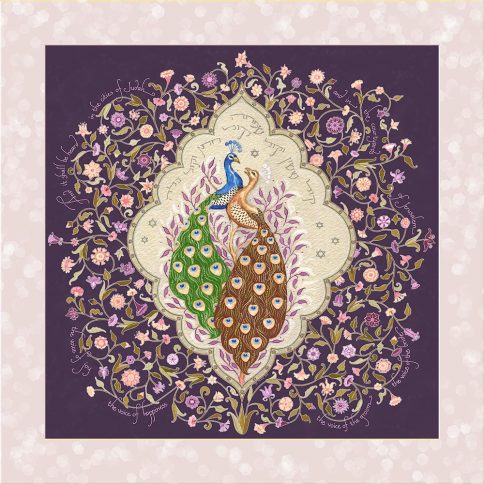 Peacocks Love Fine Art Print Wall Art EGGPLANT